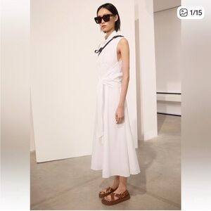 Zara‎ ZW Collection Knotted Poplin Shirt Dress NWT
